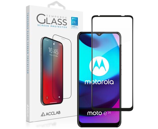 Скло захисне ACCLAB Full Glue MOTO E20 Black (1283126521232)