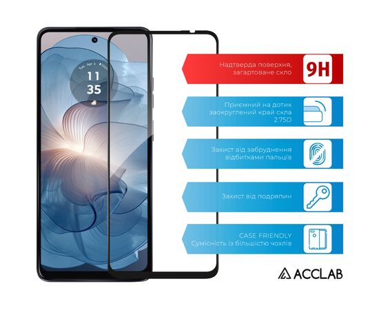 Стекло защитное ACCLAB Full Glue MOTO G24 Power Black (1283126591778), изображение 3 Стекло защитное ACCLAB Full Glue MOTO G24 Power Black (1283126591778), изображение 3