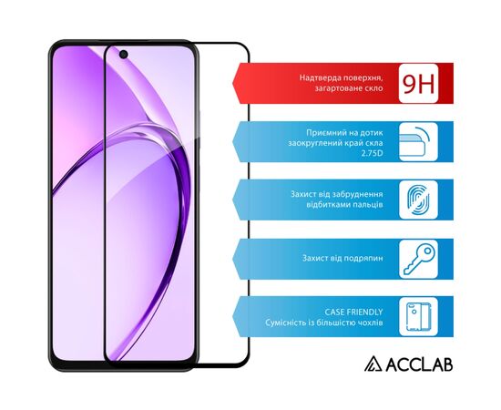 Скло захисне ACCLAB Full Glue Oppo A3 5G Black (1283126598876), зображення 3 Скло захисне ACCLAB Full Glue Oppo A3 5G Black (1283126598876), зображення 3