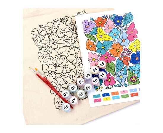 Набор для творчества Rosa Talent екосумка-розмальовка, Funny Flowers, 38х42 см (4823098543510), изображение 3 Набор для творчества Rosa Talent екосумка-розмальовка, Funny Flowers, 38х42 см (4823098543510), изображение 3