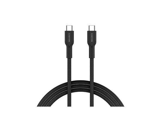 Дата кабель USB-C to USB-C 1.0m OnWire 60CL C-C 60W COLOR Braided 1m Black Canyon (CND-CCAP60AB10B)