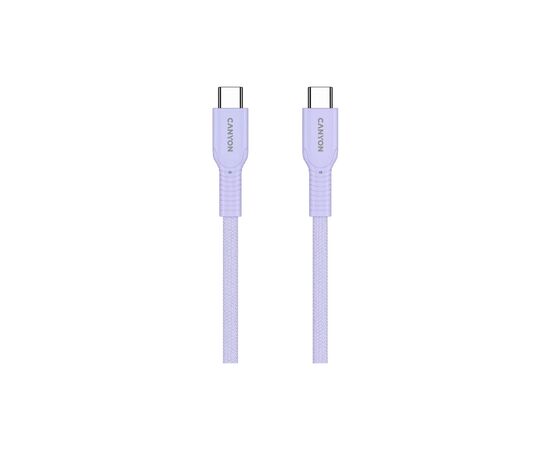 Дата кабель USB-C to USB-C 1.0m OnWire 60CL C-C 60W COLOR Braided 1m Purple Canyon (CND-CCAP60AB10PU), изображение 3 Дата кабель USB-C to USB-C 1.0m OnWire 60CL C-C 60W COLOR Braided 1m Purple Canyon (CND-CCAP60AB10PU), изображение 3