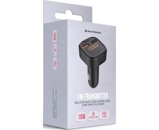 FM модулятор Armorstandart ASF1 18W QC3.0 2xUSB black (ARM82826), изображение 4 FM модулятор Armorstandart ASF1 18W QC3.0 2xUSB black (ARM82826), изображение 4