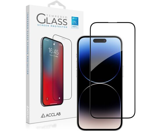 Стекло защитное ACCLAB Full Glue ESD Apple iPhone 14 Pro Black (1283126542046)