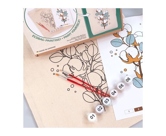 Набор для творчества Rosa Talent екосумка-розмальовка, Бавовна, 38х42 см (4823098541196), изображение 4