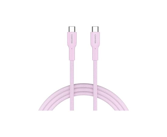Дата кабель USB-C to USB-C 1.0m OnWire 60CL C-C 60W COLOR Braided 1m Pink Canyon (CND-CCAP60AB10PK)