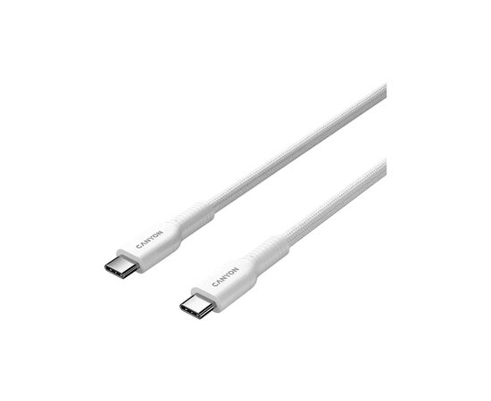 Дата кабель USB-C to USB-C 1.0m OnWire 60CL C-C 60W COLOR Braided 1m White Canyon (CND-CCAP60AB10W), изображение 2 Дата кабель USB-C to USB-C 1.0m OnWire 60CL C-C 60W COLOR Braided 1m White Canyon (CND-CCAP60AB10W), изображение 2