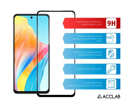 Скло захисне ACCLAB Full Glue Oppo A98 Black (1283126583520), зображення 3 Скло захисне ACCLAB Full Glue Oppo A98 Black (1283126583520), зображення 3