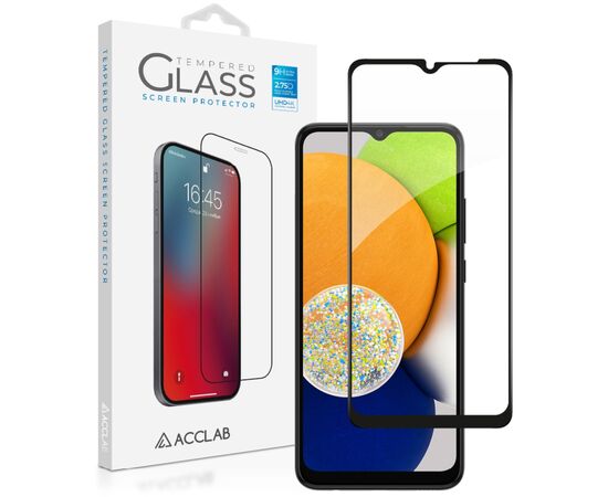 Стекло защитное ACCLAB Full Glue Samsung A03 Black (1283126521621)