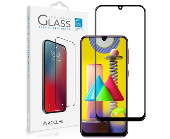 Стекло защитное ACCLAB Full Glue Samsung M31 Black (1283126508653)