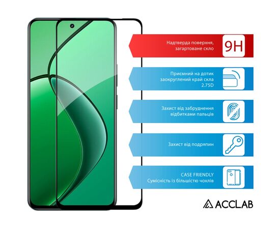 Стекло защитное ACCLAB Full Glue Realme 13+ Black (1283126607561), изображение 3 Стекло защитное ACCLAB Full Glue Realme 13+ Black (1283126607561), изображение 3