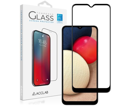 Стекло защитное ACCLAB Full Glue Samsung A02s Black (1283126509612)