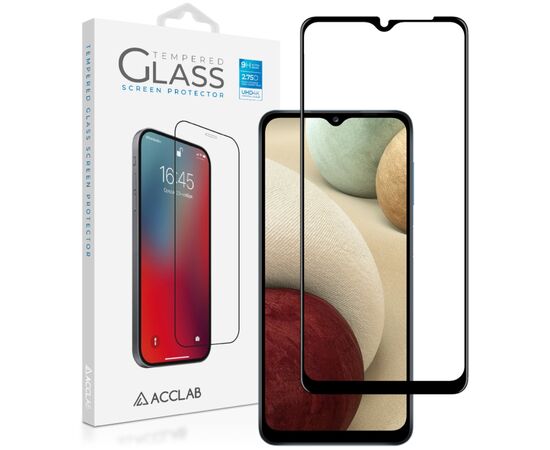 Стекло защитное ACCLAB Full Glue Samsung A12 Black (1283126509599)