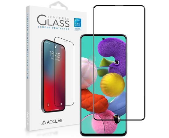 Стекло защитное ACCLAB Full Glue Samsung A51 Black (1283126508608)