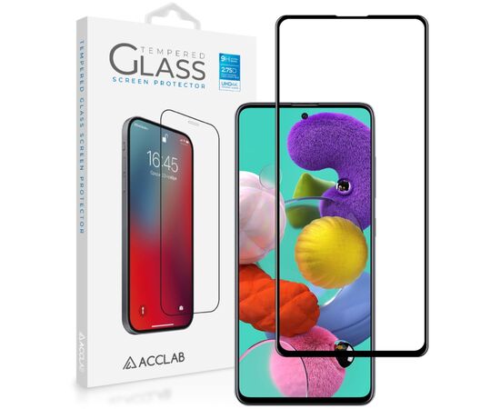 Стекло защитное ACCLAB Full Glue Samsung A71 Black (1283126508622)