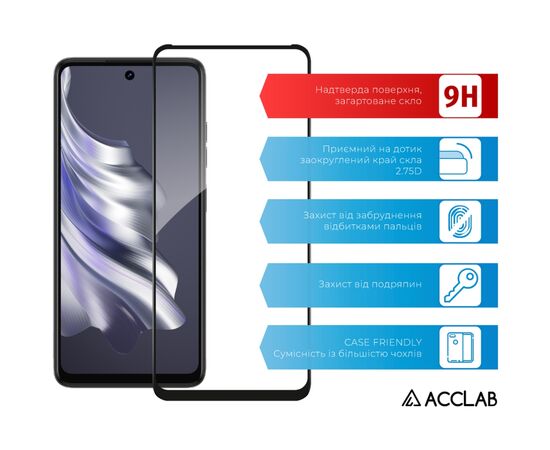 Скло захисне ACCLAB Full Glue Tecno Spark 20 Black (1283126588976), зображення 3 Скло захисне ACCLAB Full Glue Tecno Spark 20 Black (1283126588976), зображення 3