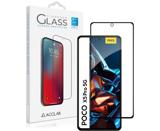 Стекло защитное ACCLAB Full Glue Xiaomi Poco X5 Pro Black (1283126567384)