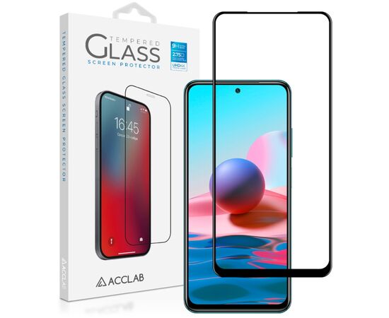 Стекло защитное ACCLAB Full Glue Xiaomi Redmi Note 10 Black (1283126511295)