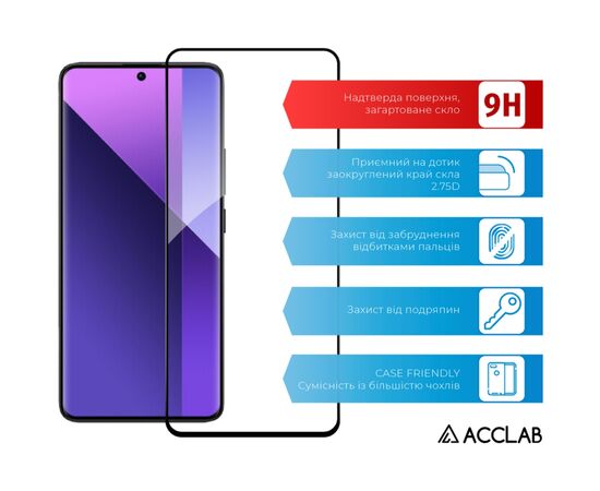 Скло захисне ACCLAB Full Glue Xiaomi Redmi Note 13 Pro Plus 5G Black (1283126583827), зображення 3 Скло захисне ACCLAB Full Glue Xiaomi Redmi Note 13 Pro Plus 5G Black (1283126583827), зображення 3