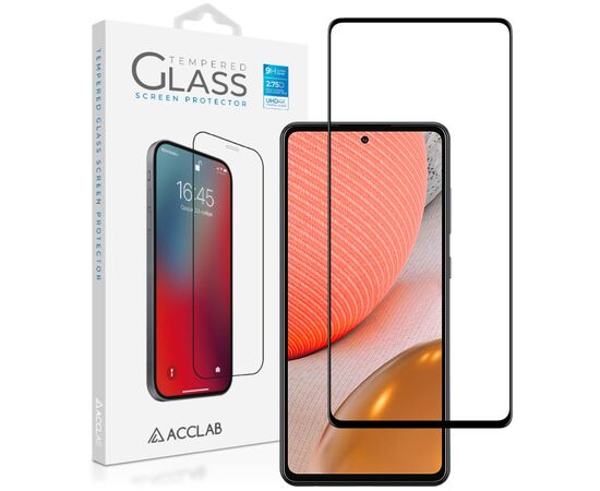 Стекло защитное ACCLAB Full Glue Samsung A72 Black (1283126510557)
