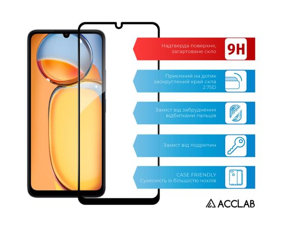 Скло захисне ACCLAB Full Glue Xiaomi Redmi 13C Black (1283126583209), зображення 3 Скло захисне ACCLAB Full Glue Xiaomi Redmi 13C Black (1283126583209), зображення 3