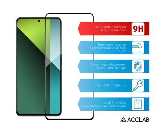 Скло захисне ACCLAB Full Glue Xiaomi Redmi Note 13 5G Black (1283126583773), зображення 3 Скло захисне ACCLAB Full Glue Xiaomi Redmi Note 13 5G Black (1283126583773), зображення 3