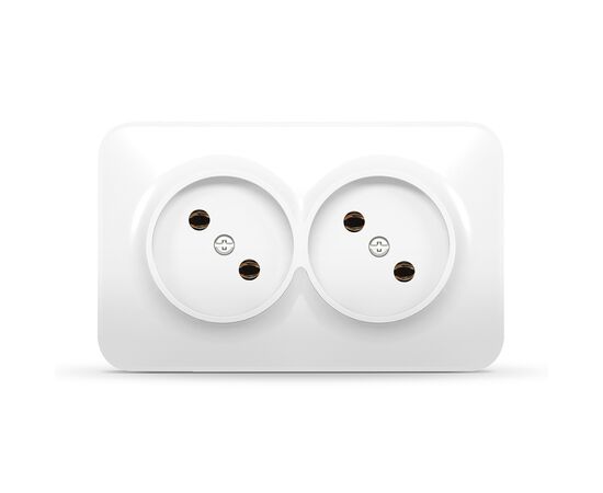 Розетка Videx BINERA IP20 наружная 2ая белая (VF-BNS22-W), изображение 2 Розетка Videx BINERA IP20 наружная 2ая белая (VF-BNS22-W), изображение 2
