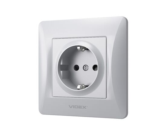 Розетка Videx BINERA 1ая с заземлением серебр (VF-BNSK1G-SS), изображение 2 Розетка Videx BINERA 1ая с заземлением серебр (VF-BNSK1G-SS), изображение 2