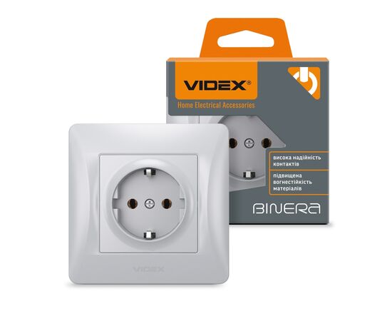Розетка Videx BINERA 1ая с заземлением серебр (VF-BNSK1G-SS), изображение 4 Розетка Videx BINERA 1ая с заземлением серебр (VF-BNSK1G-SS), изображение 4