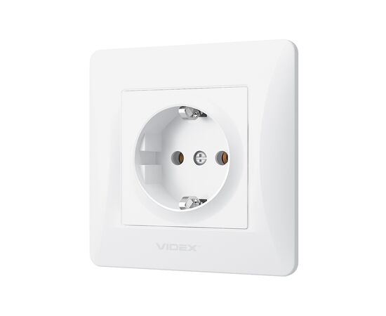 Розетка Videx BINERA 1ая с заземлением (VF-BNSK1G-W), изображение 2 Розетка Videx BINERA 1ая с заземлением (VF-BNSK1G-W), изображение 2