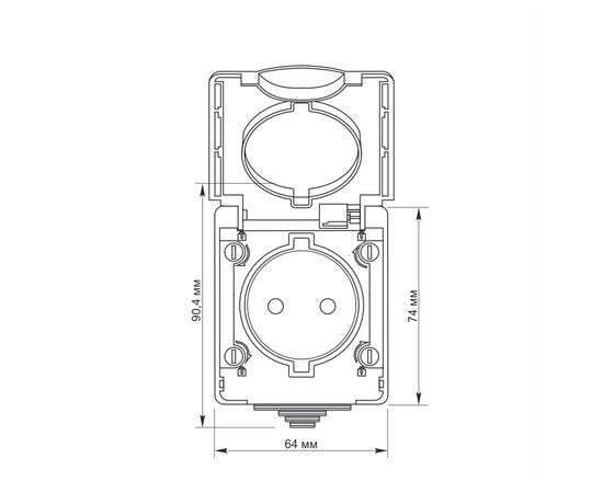 Розетка Videx BINERA IP65 наружная 1ая серая (VF-BNW21-G), изображение 4