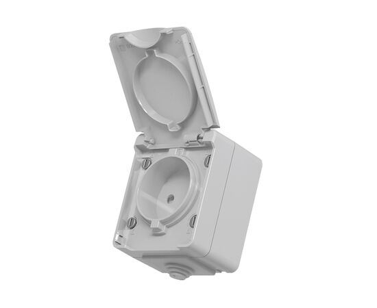 Розетка Videx BINERA IP65 наружная 1ая серая (VF-BNW21-G)