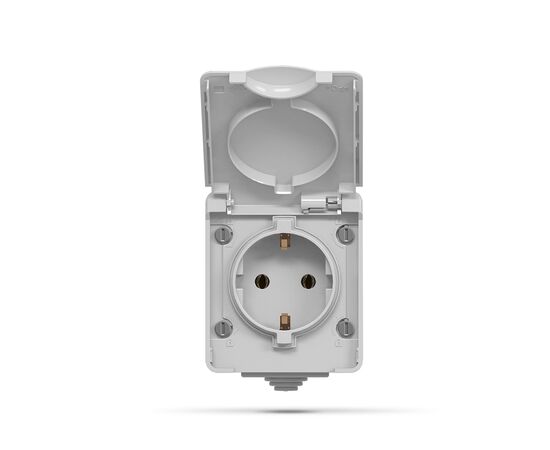 Розетка Videx BINERA IP65 зовнішня 1ая із заземленням сірка (BINERA IP65 наружная 1ая с заземлением сера), зображення 2 Розетка Videx BINERA IP65 зовнішня 1ая із заземленням сірка (BINERA IP65 наружная 1ая с заземлением сера), зображення 2