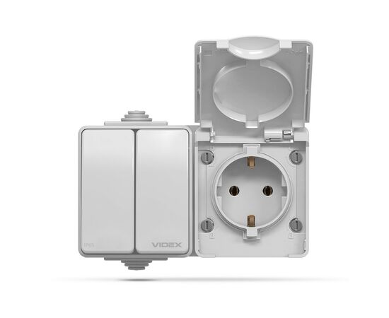 Розетка Videx BINERA IP65 наружная 1ая с заземлением, изображение 2