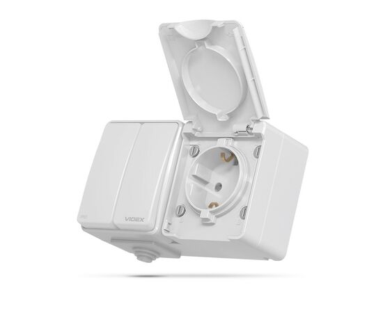 Розетка Videx BINERA IP65 наружная 1ая с заземлением