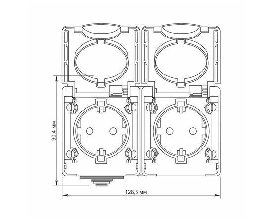 Розетка Videx BINERA IP65 зовнішня 2ая із заземленням сіра (VF-BNW22G-G), зображення 4 Розетка Videx BINERA IP65 зовнішня 2ая із заземленням сіра (VF-BNW22G-G), зображення 4