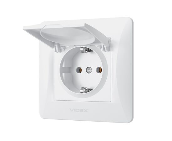Розетка Videx BINERA 1ая с заземлением и крышкой (VF-BNSK), изображение 2 Розетка Videx BINERA 1ая с заземлением и крышкой (VF-BNSK), изображение 2