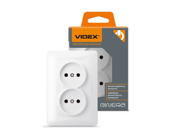 Розетка Videx BINERA 2ая (VF-BNSK2-W), изображение 4 Розетка Videx BINERA 2ая (VF-BNSK2-W), изображение 4