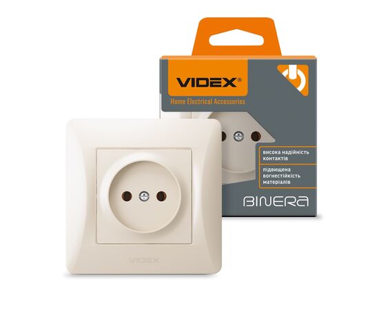 Розетка Videx BINERA 1ая кремовая (VF-BNSK1-CR), изображение 4 Розетка Videx BINERA 1ая кремовая (VF-BNSK1-CR), изображение 4