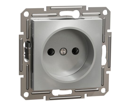 Розетка Schneider Electric ASFORA без заземлення алюм. (EPH3000161), изображение 2 Розетка Schneider Electric ASFORA без заземлення алюм. (EPH3000161), изображение 2