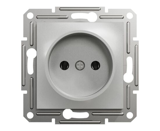 Розетка Schneider Electric ASFORA без заземлення алюм. (EPH3000161)