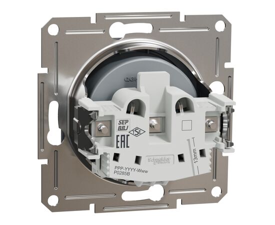 Розетка Schneider Electric ASFORA без заземлення сталь (EPH3000162), изображение 7 Розетка Schneider Electric ASFORA без заземлення сталь (EPH3000162), изображение 7