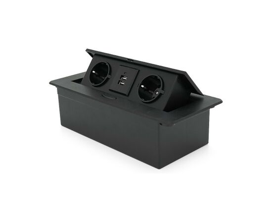 Розетка Voltronic J29L, две розетки + 2*USB, напольная, выдвижная (20011), изображение 2 Розетка Voltronic J29L, две розетки + 2*USB, напольная, выдвижная (20011), изображение 2