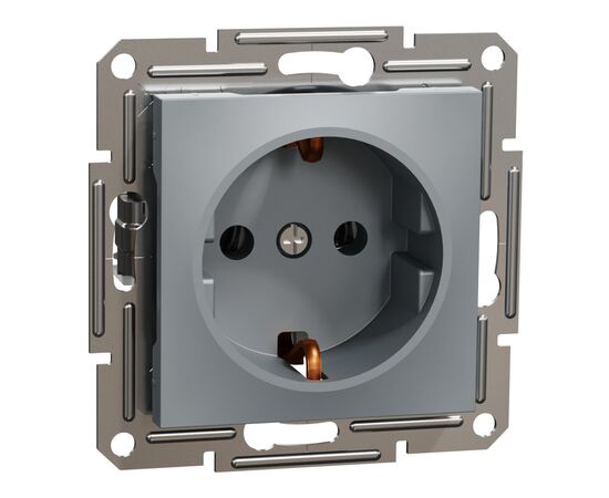 Розетка Schneider Electric ASFORA сталь (EPH2900162), изображение 2 Розетка Schneider Electric ASFORA сталь (EPH2900162), изображение 2