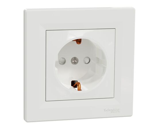 Розетка Schneider Electric ASFORA зі штор. біла (EPH2900221), изображение 2 Розетка Schneider Electric ASFORA зі штор. біла (EPH2900221), изображение 2