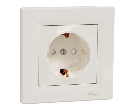 Розетка Schneider Electric ASFORA со штор. крем (EPH2900223), изображение 2 Розетка Schneider Electric ASFORA со штор. крем (EPH2900223), изображение 2