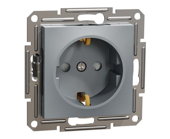 Розетка Schneider Electric ASFORA со штор. сталь (EPH2900262), изображение 2 Розетка Schneider Electric ASFORA со штор. сталь (EPH2900262), изображение 2
