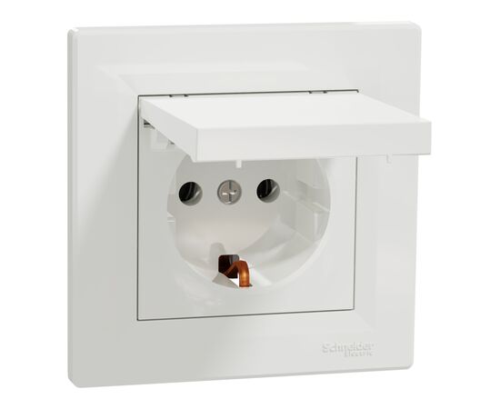 Розетка Schneider Electric ASFORA з кришкою, біла (EPH3100121), изображение 2 Розетка Schneider Electric ASFORA з кришкою, біла (EPH3100121), изображение 2