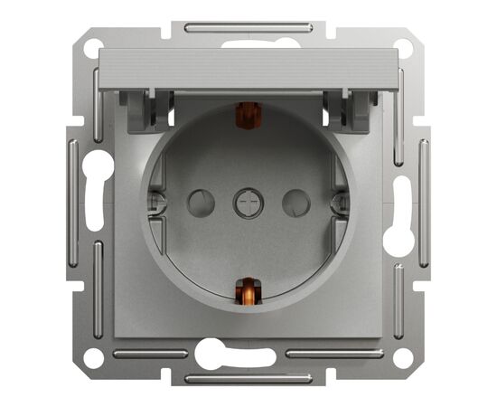 Розетка Schneider Electric ASFORA з кришкою, алюміній (EPH3100161)