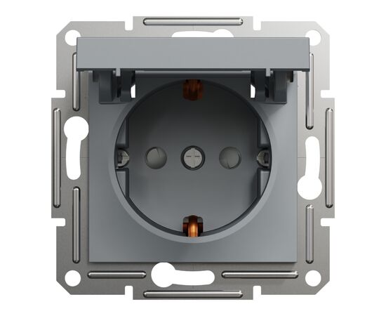 Розетка Schneider Electric ASFORA з кришкою, сталь (EPH3100162)